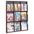 Expose Adj Magazine/Pamphlet 9-Pocket Display, 29-3/4 x 2-1/2 x 38-1/4, Mahogany