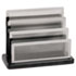 Mini Sorter, Three Sections, Metal/Wood, 7 1/2 x 3 1/2 x 5 3/4, Black/Silver