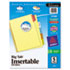 WorkSaver Big Tab Reinforced Dividers, Multicolor Tabs, 5-Tab, Letter, Buff
