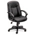 VL601 Leather Mid-Back Swivel/Tilt Chair, Metal, 26w x 33-1/2d x 43h, Black