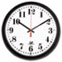 Black Quartz Contract Clock, 13-3/4in, Black