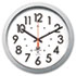 Quartz Flat Rim Clock, 13-1/4in, Silver