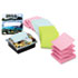 Clear Top Pop-up Note Dispenser w/12 3 x 3 Pastel Self-Stick Pads, Black