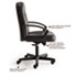 VL601 Leather Mid-Back Swivel/Tilt Chair, Metal, 26w x 33-1/2d x 43h, Black - View 5
