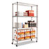 Complete Wire Shelving Unit w/Caster, 4-Shelf, 48w x 18d x 72h, Black Anthracite - View 5