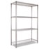 Complete Wire Shelving Unit w/Caster, 4-Shelf, 48w x 18d x 72h, Black Anthracite - View 6