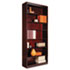Square Corner Bookcase, Wood Veneer, 7-Shelf, 35-3/8w x 11-3/4d x 84h, Mahogany - View 1