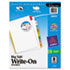 Big Tab Write-On Dividers w/Erasable Laminated Tabs, Clear, Set of 8