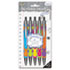 Retractable Ballpoint Pens, Lava Series, Black Ink, Assorted Barrels, 5/Pk
