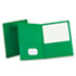Twin-Pocket Portfolio, Embossed Leather Grain Paper, Hunter Green