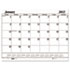 One-Color Dated Monthly Desk Pad Calendar Refill, 22w x 17h, 2012