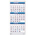 Three-Month Format Wall Calendar, 12-1/4 x 27, 2012