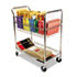 Wire Mail Cart, 2-Shelf, 34-1/4w x 21-1/2d x 39-1/2h, Chrome