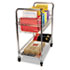 Wire Mail Cart, 2-Shelf, 34-1/4w x 21-1/2d x 39-1/2h, Chrome - View 4