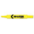 Desk Style Highlighter, Chisel Tip, Yellow Ink, 12/Pk