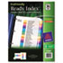 EcoFriendly Ready Index Table of Contents Divider, Multicolor 1-31, 11 x 8-1/2