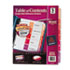 Ready Index Contemporary Table of Contents Divider, 1-5, Multi, Letter