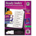 Ready Index Classic Tab Titles, 8-Tab, 1-8, Letter, Black/White, 1 Set