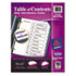 Ready Index Classic Tab Titles, 10-Tab, 1-10, Letter, Black/White, 10/Set