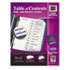 Ready Index Classic Tab Titles, 12-Tab, 1-12, Letter, Black/White, 12/Set