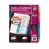 Ready Index Contemporary Table of Contents Divider, 1-15, Multi, Letter