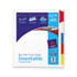 WorkSaver Big Tab Extrawide Dividers w/Five Multicolor Tabs, 9 x 11, White