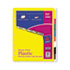 Plastic Index Dividers, White Self-Stick Labels, 8-Tab, Letter, 1 Set