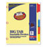 WorkSaver Big Tab Dividers w/CPR Holes, Five Multicolor Tabs, Letter, Buff