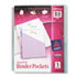 Ring Binder Polypropylene Pockets, 8-1/2 x 11, Assorted Colors, 5 Pockets/Pack