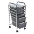 Portable Drawer Organizer, 15-1/2w x 13d x 32h, Chrome/Smoke
