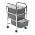 Portable Drawer Organizer, 15-1/2w x 13d x 27h, Chrome/Smoke