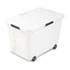 Rolling Storage Box, Letter/Legal, 15-Gallon Size, Clear