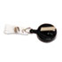Swivel-Back Retractable ID Card Reel, 30" Extension, Black, 12/Pack