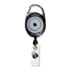 Carabiner-Style Retractable ID Card Reel, 30" Extension, Smoke, 12/Pack
