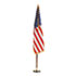 Indoor 3' x 5' U.S. Flag, 8 ft. Oak Staff, 2" Gold Fringe, 7" Goldtone Eagle Top