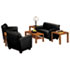 Tailored Leather Reception Two-Cushion Loveseat, 53-1/2w x 28-3/4d x 32h, Black - View 2