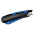 Easycut Cutter Knife w/Self-Retracting Safety-Tipped Blade, Black/Blue