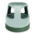 Scooter Stool Round, 15", Step & Lock Wheels, to 300 lbs, Gray