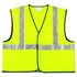Class 2 Safety Vest, Fluorescent Lime w/Silver Stripe, Polyester, Large