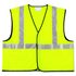 Class 2 Safety Vest, Fluorescent Lime w/Silver Stripe, Polyester, 2X