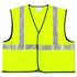 Class 2 Safety Vest, Fluorescent Lime w/Silver Stripe, Polyester, XL
