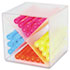 Desk Cube with X Dividers, Clear Plastic, 6 x 6 x 6