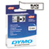 D1 Standard Tape Cartridge for Dymo Label Makers, 1/2in x 23ft, Black on White