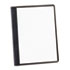 Linen Finish Report Cover, Tang Clip, Letter, 1/2" Capacity, Clear/Black, 5/Pack