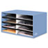Decorative Eight Compartment Literature Sorter, Letter Size, Cornflower Blue