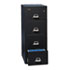 4-Drawer Vertical File, 20-13/16w x 31-9/16d, UL 350° for Fire, Legal, Black