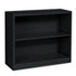 Metal Bookcase, 2 Shelves, 34-1/2w x 12-5/8d x 29h, Black