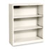 Metal Bookcase, 3 Shelves, 34-1/2w x 12-5/8d x 41h, Putty