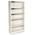 Metal Bookcase, 5 Shelves, 34-1/2w x 12-5/8d x 71h, Putty