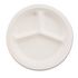 Paper Dinnerware, 3-Compartment Plate, 10-1/4" Diameter, White, 500/Carton